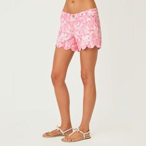 Lilly Pulitzer Pink Floral High Waist BUTTERCUP Shorts EUC SIZE 0